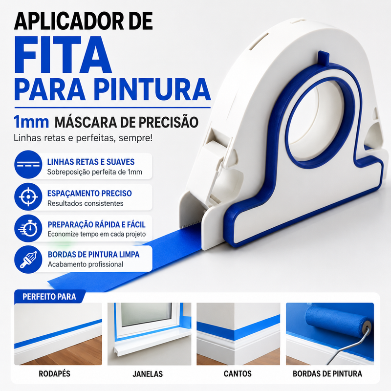 Aplicador Manual de Fita Crepe Multifuncional