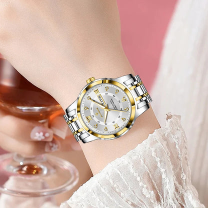 LIGE 2026 New Diamond Watch Women Watches Ladies Creative Steel Women's Bracelet Watches Female Waterproof Clock Montre Femme
