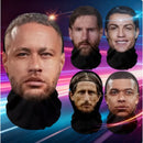 Máscara engraçada de celebridade 3D | Messi CR7 Neymar Futebol Cosplay | Máscara de malha respirável (2Peças)