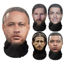 Máscara engraçada de celebridade 3D | Messi CR7 Neymar Futebol Cosplay | Máscara de malha respirável (2Peças)
