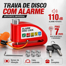 Trava de Disco em Liga de Alumínio Com Alarme 110dB Antifurto para Moto/Bike à Prova dÁgua Universal