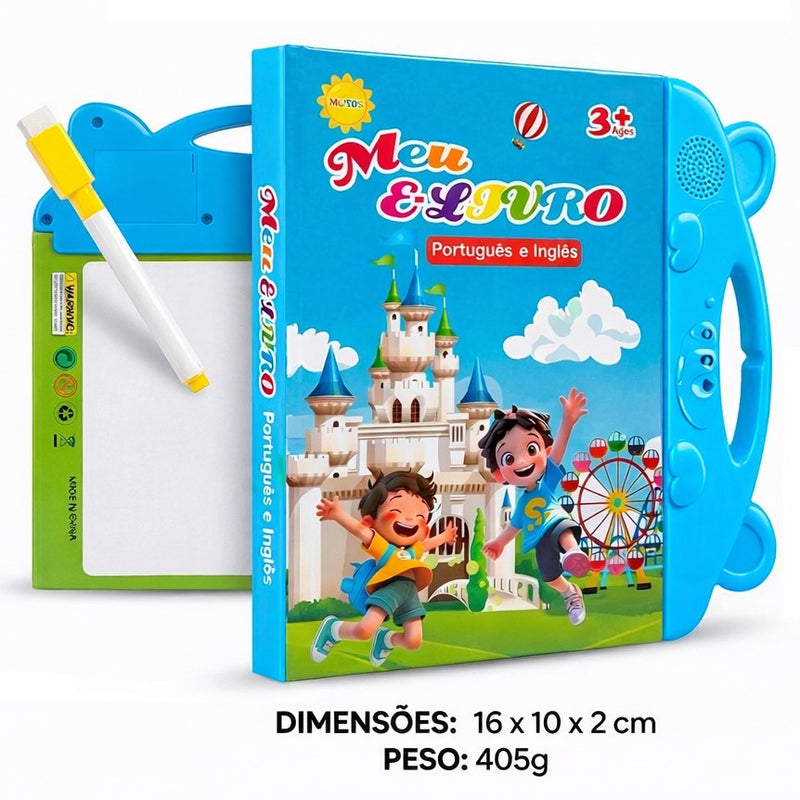Livro Infantil Bilíngue Português Inglês Livro Interativo com Som Toque Inteligente Educativo Aprendizagem Crianças