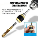 KIT 2 Adaptadores de Mandril 60mm e 120mm Acoplamento Engate Rápido 1/4 com Haste Hexagonal