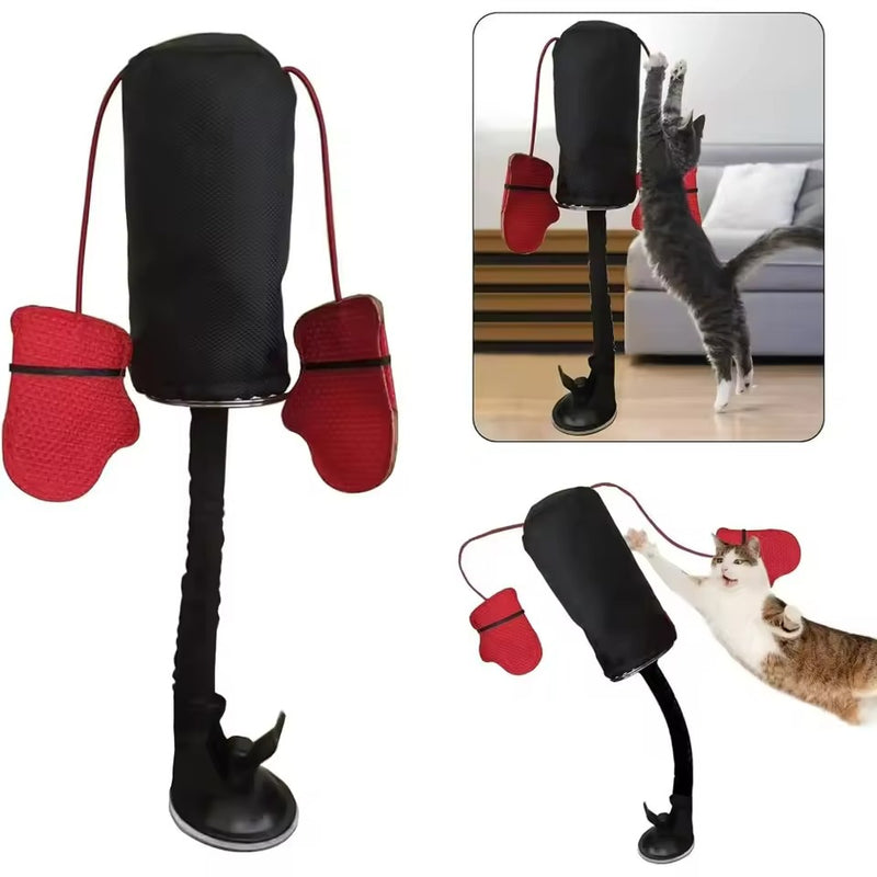 Brinquedo Interativo para Gatos: Saco de Pancadas com Luvas de Boxe para Felinos