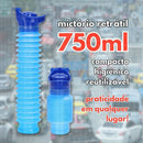 Mictório Portátil Retrátil 750ml Unissex | Urinol Dobrável para Viagem, Carro, Camping e Emergências