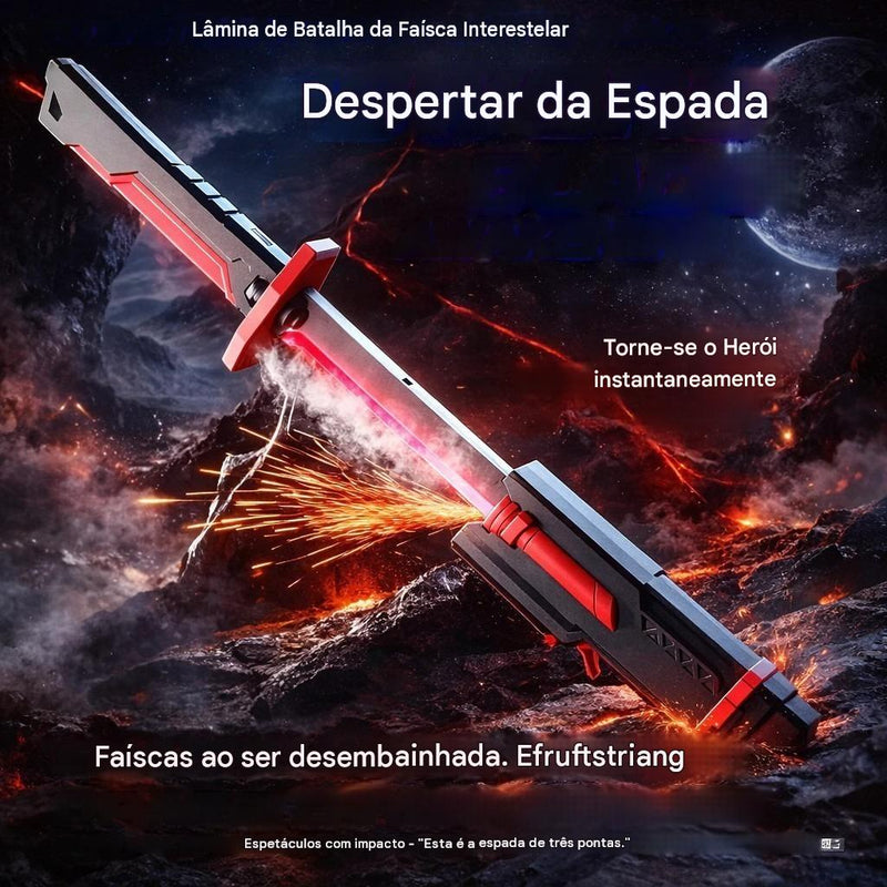 Espada Katana Samurai Grande 80Cm Com Led RGB Faisca e Fumaça Sabre de Luz Iluminado