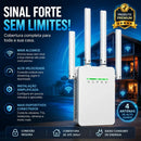 Repetidor de Sinal Wi-Fi Roteador Wireless 2.4G Sem Fio 4 Antenas