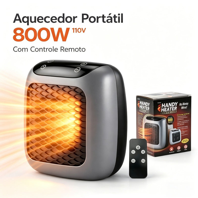 Aquecedor Portátil Mini Com Controle Remoto 800W 127V/220V