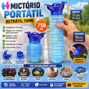 Mictório Portátil Retrátil 750ml Unissex | Urinol Dobrável para Viagem, Carro, Camping e Emergências