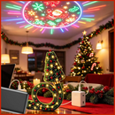Projetor de árvore de Natal para uso interior, HD, com conexão USB