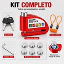 Trava de Disco em Liga de Alumínio Com Alarme 110dB Antifurto para Moto/Bike à Prova dÁgua Universal