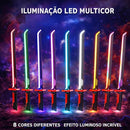 Espada Katana Samurai Grande 80Cm Com Led RGB Faisca e Fumaça Sabre de Luz Iluminado