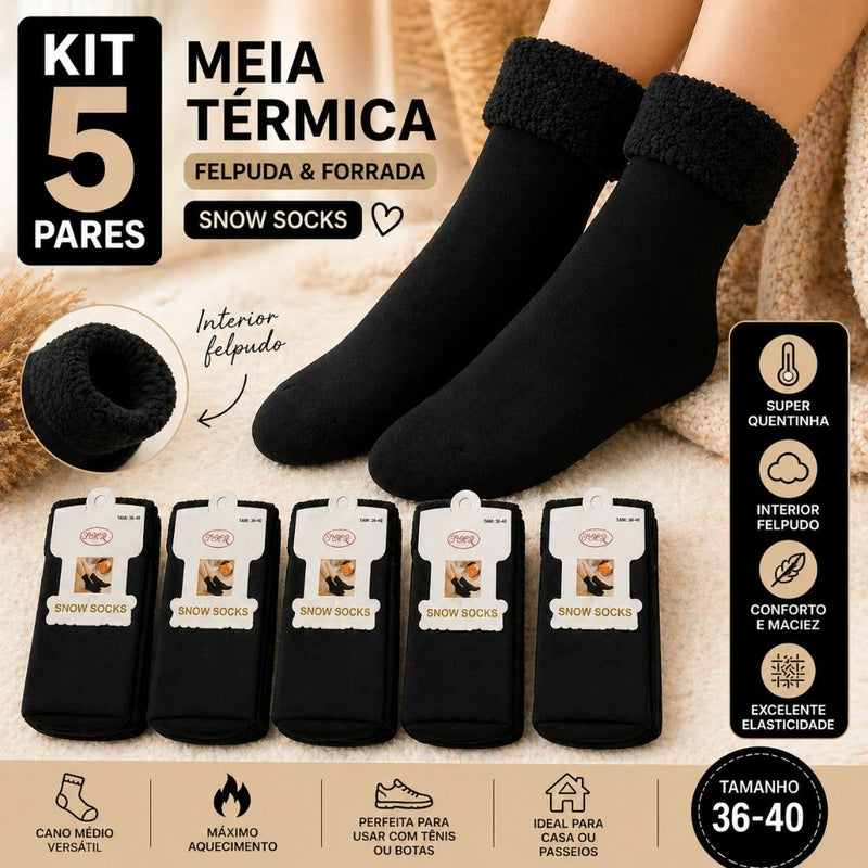 Meias Térmicas de Inverno Confort Premium COMPRE 3 E LEVE 5 PARES