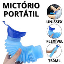Mictório Portátil Retrátil 750ml Unissex | Urinol Dobrável para Viagem, Carro, Camping e Emergências