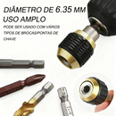 KIT 2 Adaptadores de Mandril 60mm e 120mm Acoplamento Engate Rápido 1/4 com Haste Hexagonal