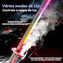 Espada Katana Samurai Grande 80Cm Com Led RGB Faisca e Fumaça Sabre de Luz Iluminado