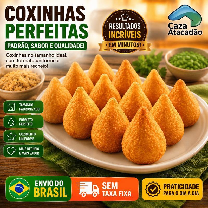 Formas Fábrica de Coxinhas Salgado Modelador 8 Coxinhas Prático