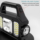 Lanterna Solar Portátil Led Camping com Powerbank 1K Lúmens de Alta Potência USB Bivolt