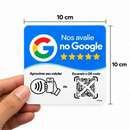 Placa Avaliação Google NFC + QR Code Dinamico | 10cmx10cm